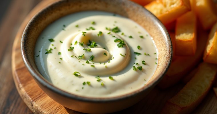 Creamy homemade tartar sauce in a bowl with fresh dill