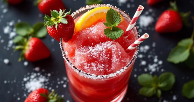 Frozen Strawberry Margarita 🍓